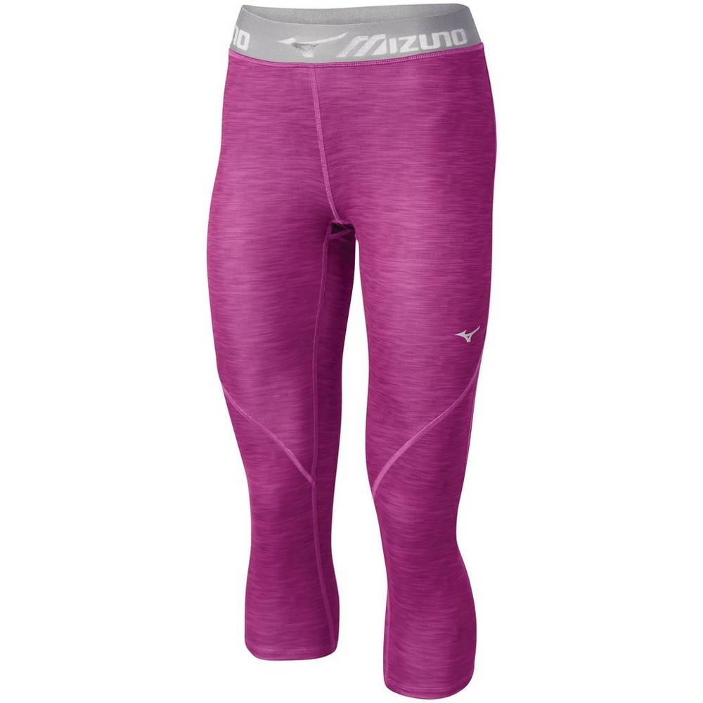 Mallas Mizuno Impulse Printed ¾ Mujer Moradas Ofertas IYHL-27981